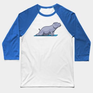 Hippo Yoga Fitness Baseball T-Shirt